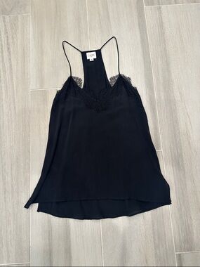CAMI NYC Black Lace-Trim Racerback Cami Tank Top